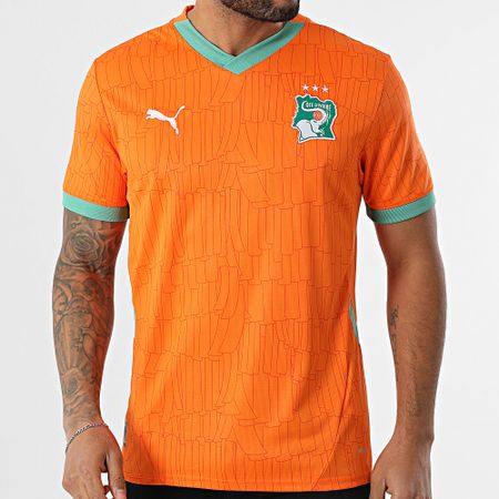 Puma - Camiseta réplica de fútbol con cuello en V de FIF Costa de Marfil 777187 Naranja