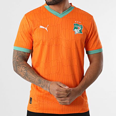Puma - Camiseta réplica de fútbol con cuello en V de FIF Costa de Marfil 777187 Naranja