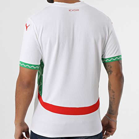 Puma - Camiseta réplica con cuello en V de Marruecos FRMF 777706 Blanca