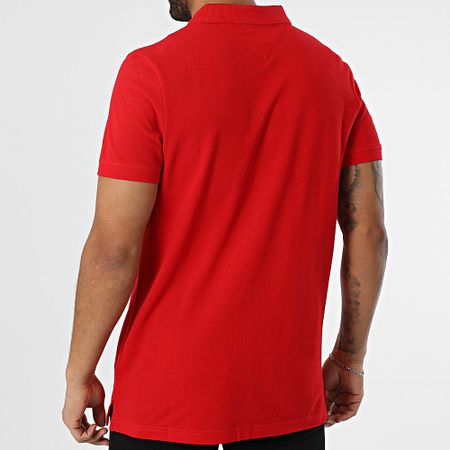 Tommy Jeans - Polo de manga corta Placket Slim 8312 Rojo