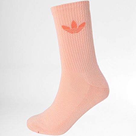 Adidas Originals - Lote de 6 pares de calcetines Trefoil Crew JI9505 Amarillo Rosa Verde Azul Naranja Morado