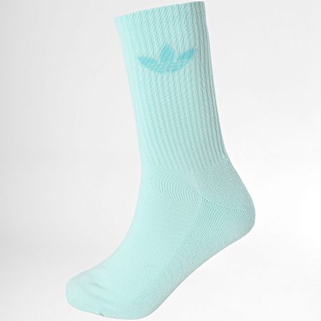 Adidas Originals - Lote de 6 pares de calcetines Trefoil Crew JI9505 Amarillo Rosa Verde Azul Naranja Morado