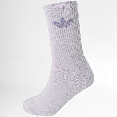 Adidas Originals - Lote de 6 pares de calcetines Trefoil Crew JI9505 Amarillo Rosa Verde Azul Naranja Morado