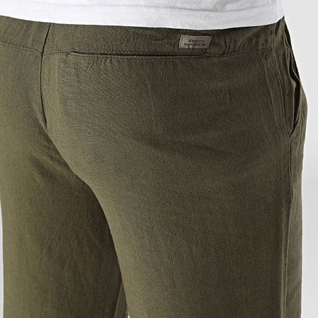 Blend - Pantalones de lino verde caqui 20717867