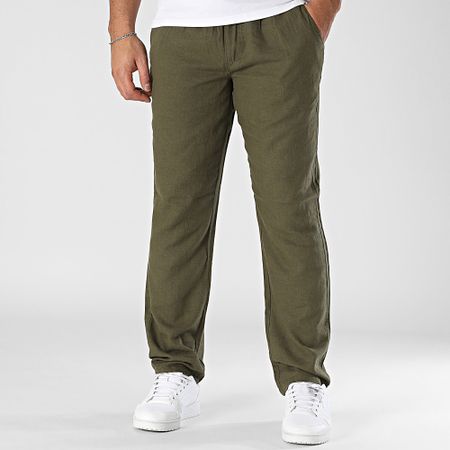 Blend - Pantalones de lino verde caqui 20717867