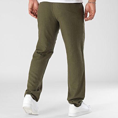 Blend - Pantalones de lino verde caqui 20717867