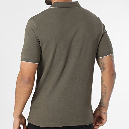 Calvin Klein - Polo Manga Corta Slim Stretch Piqué Volante 2751 Verde Caqui