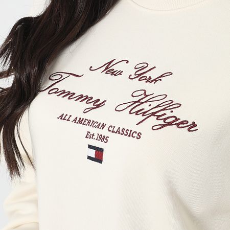 Tommy Hilfiger - Sudadera de cuello redondo para mujer Reg Script 3844 Beige