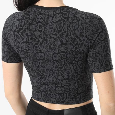 Adidas Originals - Camiseta de mujer con rayas Snake Baby JI8408 Negro Gris Antracita Snake