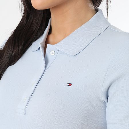 Tommy Hilfiger - 1985 Polo de mujer de manga corta 3225 Azul claro