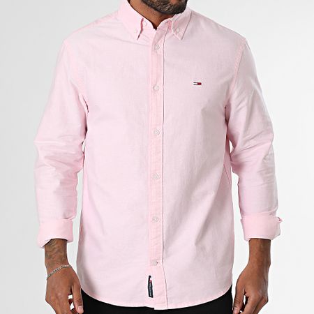 Tommy Jeans - Camisa Oxford Manga Larga Regular 0667 Rosa