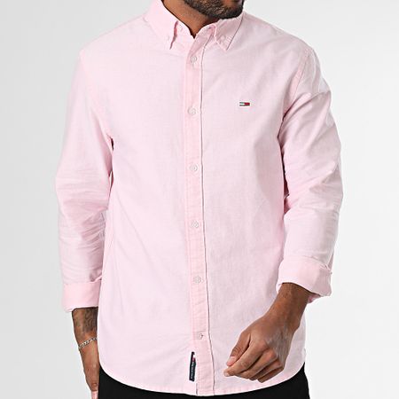 Tommy Jeans - Camisa Oxford Manga Larga Regular 0667 Rosa