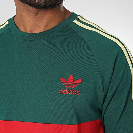 Adidas Originals - Panel Tee Shirt JD4277 Verde Oscuro Rojo