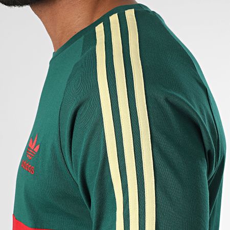 Adidas Originals - Panel Tee Shirt JD4277 Verde Oscuro Rojo