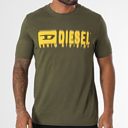 Diesel - Ajuste Q7 Tee Shirt A15398-0GRAI verde caqui