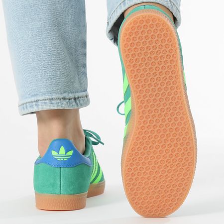 Adidas Originals - Gazelle Mujer Zapatillas J JP7127 Seco Verde Solar Verde Azul Ave