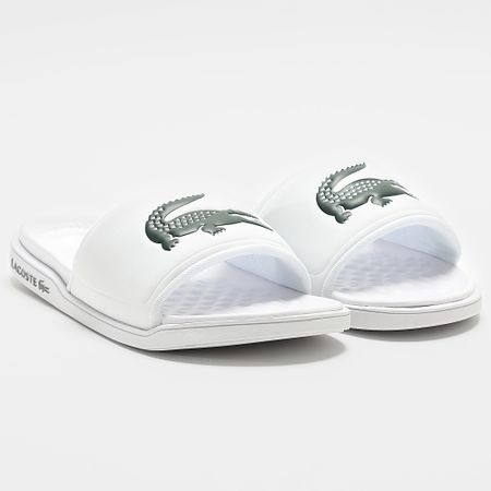 Lacoste - Zapatillas Serve Slide Dual Logo Cocodrilo Blanco