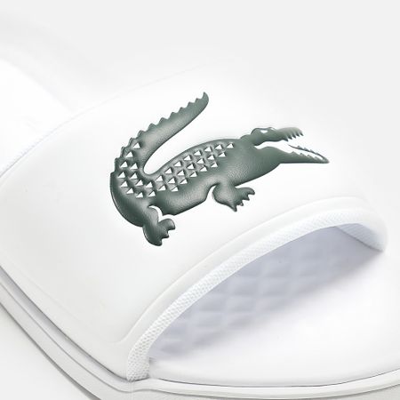 Lacoste - Zapatillas Serve Slide Dual Logo Cocodrilo Blanco