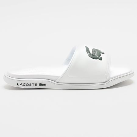 Lacoste - Zapatillas Serve Slide Dual Logo Cocodrilo Blanco
