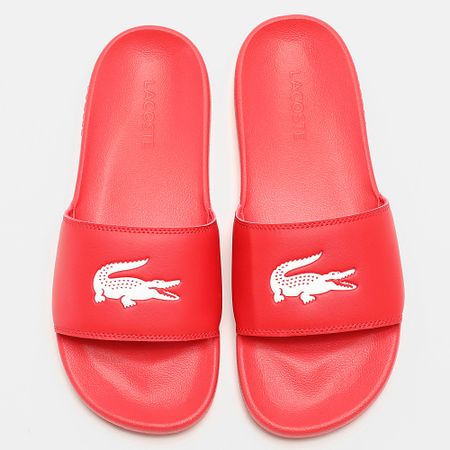 Lacoste - Chanclas Serve Slide 0.0 Logo Cocodrilo Rojo