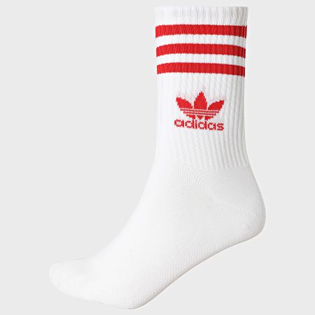 Adidas Originals - 3 Pares De Calcetines JI9472 Blanco Naranja Rojo Claro