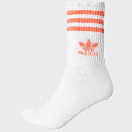 Adidas Originals - 3 Pares De Calcetines JI9472 Blanco Naranja Rojo Claro