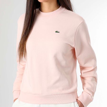 Lacoste - Sudadera de cuello redondo para mujer Logo Cocodrilo Bordado Relaxed Fit Rosa