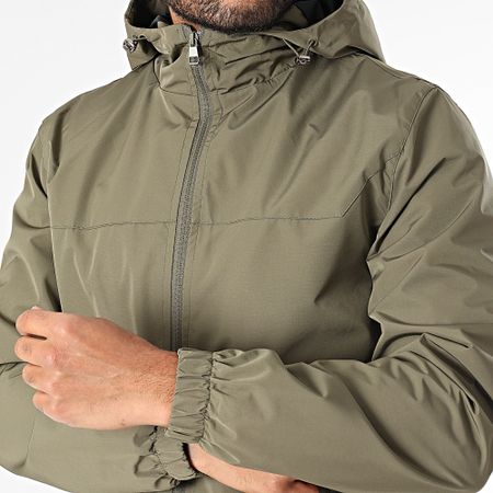Classic Series - Chaqueta verde caqui con capucha y cremallera