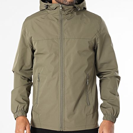 Classic Series - Chaqueta verde caqui con capucha y cremallera