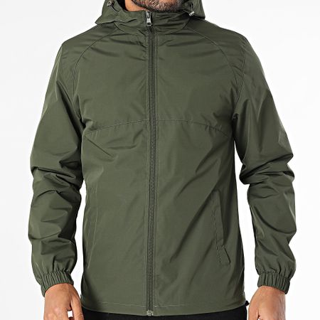 Classic Series - Chaqueta verde caqui con capucha y cremallera