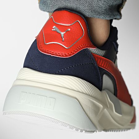 Puma - Zapatillas Trinity 2 400230 Gris Claro Rojo Fuego Azul Marino