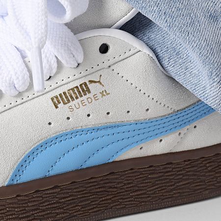 Puma - Zapatillas Mujer Suede XL Jr 396577 Puma Blanco Team Azul Claro