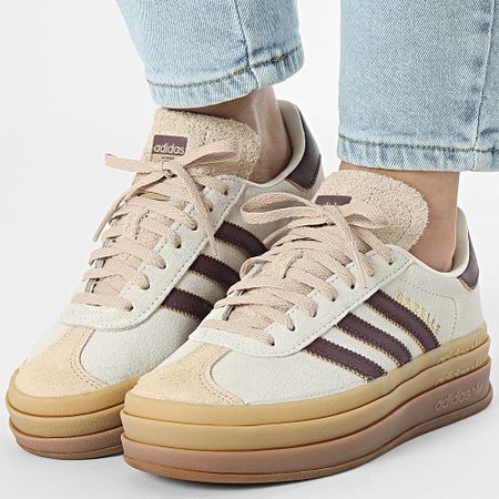 Adidas Originals - Gazelle Bold Mujer Zapatillas W JQ5127 Crew Blanco Granate Magic Beige