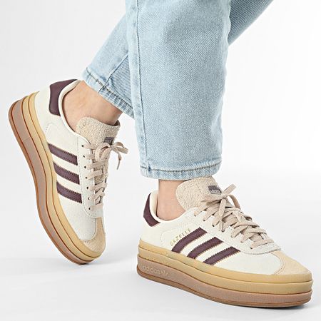 Adidas Originals - Gazelle Bold Mujer Zapatillas W JQ5127 Crew Blanco Granate Magic Beige
