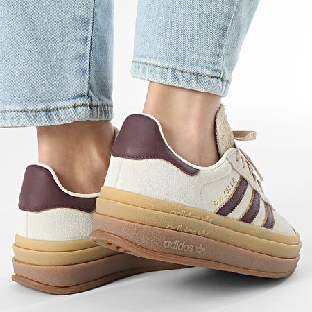 Adidas Originals - Gazelle Bold Mujer Zapatillas W JQ5127 Crew Blanco Granate Magic Beige