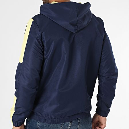 Sergio Tacchini - Prannie 40846 Chaqueta con capucha y cremallera a rayas azul marino, amarillo y blanco