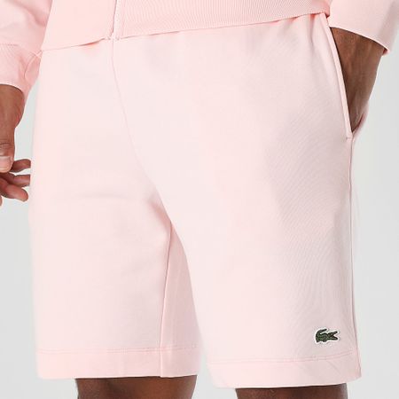 Lacoste - Pantalón corto de jogging con logotipo bordado en cocodrilo rosa
