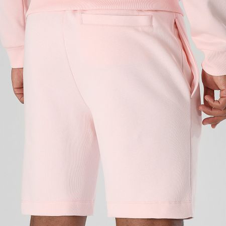Lacoste - Pantalón corto de jogging con logotipo bordado en cocodrilo rosa
