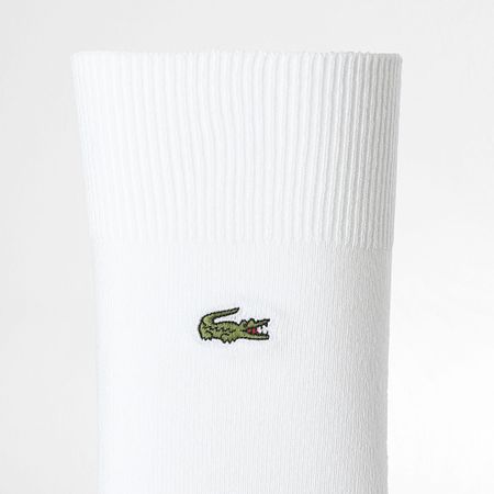 Lacoste - 2 Pares De Calcetines Con Logo Bordado Cocodrilo Blanco