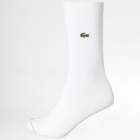Lacoste - 2 Pares De Calcetines Con Logo Bordado Cocodrilo Blanco