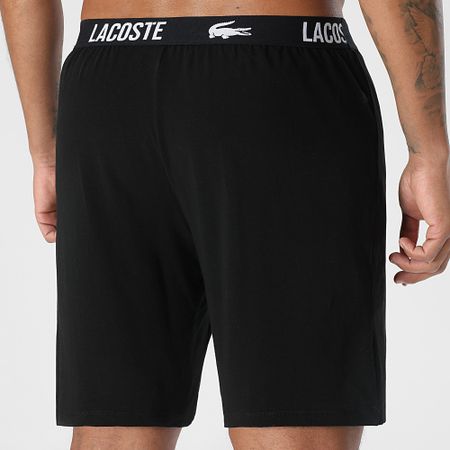 Lacoste - Pantalón Corto Logo Cocodrilo Negro