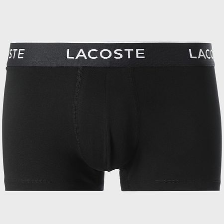 Lacoste - Juego de 3 calzoncillos bóxer Classic Black White Heather Grey