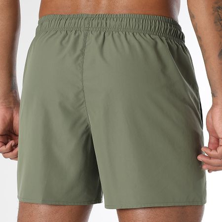 Lacoste - Shorts de baño con logo bordado de cocodrilo verde caqui