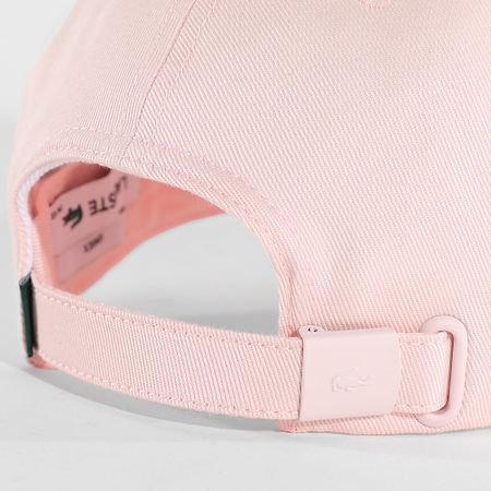 Lacoste - Gorra de cocodrilo bordada con logotipo lateral Rosa claro