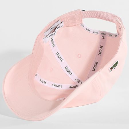 Lacoste - Gorra de cocodrilo bordada con logotipo lateral Rosa claro