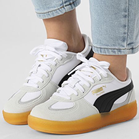 Puma - Zapatillas Mujer Palermo Moda Lengüeta 401679 Gris Pluma Puma Negro
