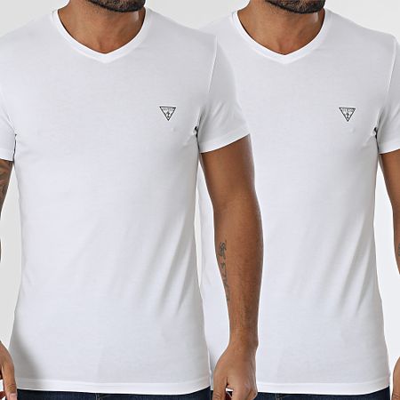 Guess - Lote de 2 camisetas con cuello en V U97G03-KCD31 Blanco