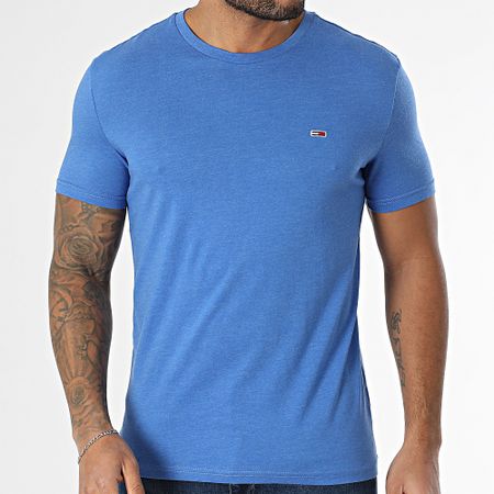 Tommy Jeans - Slim Tee Shirt Jaspe 0363 Azul Real Calentado