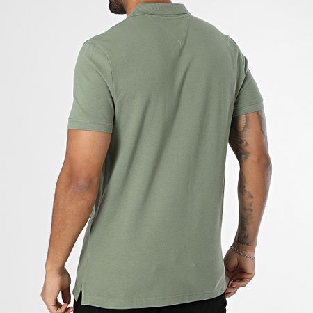 Tommy Jeans - Placket 0676 Polo Manga Corta Verde Caqui