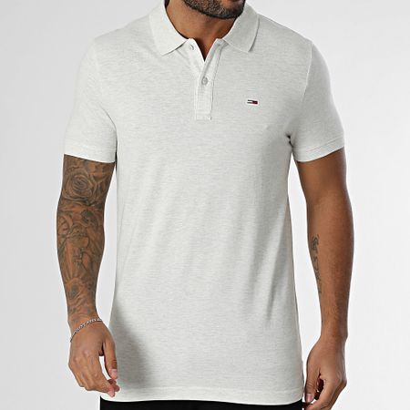 Tommy Jeans - Placket 0676 Polo manga corta Slim Gris brezo